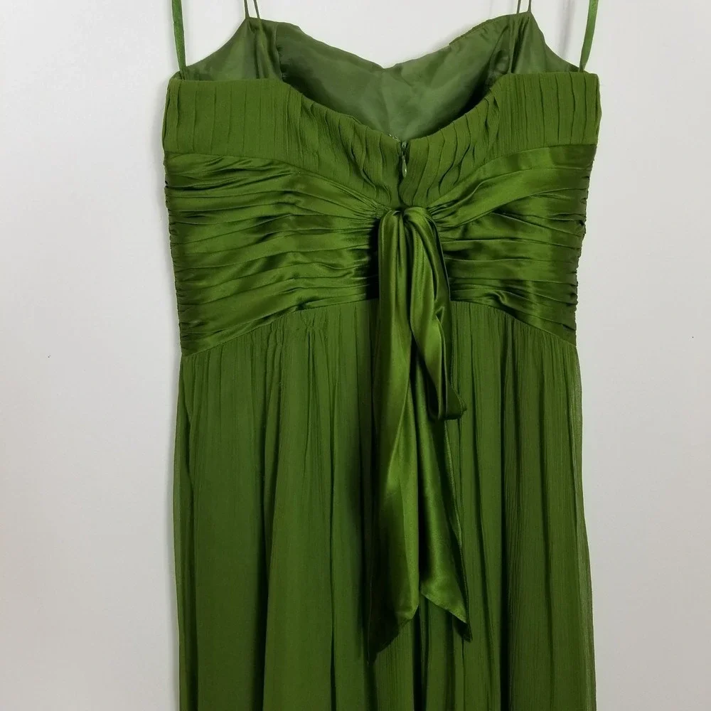 Jones New‎ York Silk Embellished Strap Dress Sz 10 Green Fairy Y2K Prom Midi - Picture 8 of 9